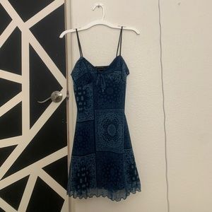 Urban outfitters blue and black slip dress
